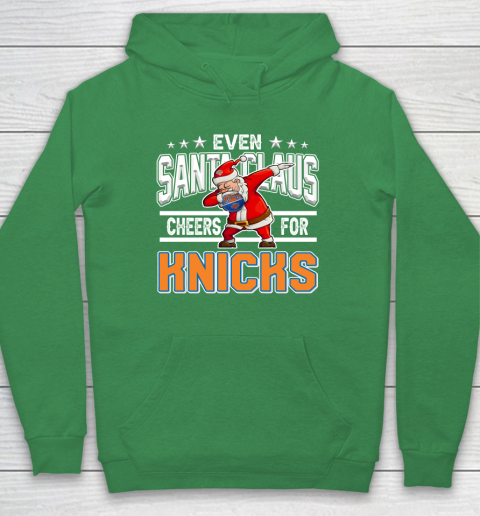 New York Knicks Even Santa Claus Cheers For Christmas NBA Hoodie 5
