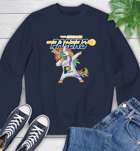 Indiana Pacers NBA Basketball Funny Unicorn Dabbing Sports Sweatshirt 3