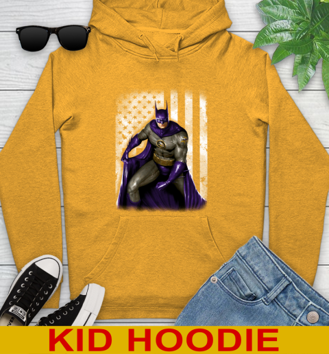 Minnesota Vikings NFL Football Batman DC American Flag Shirt Youth Hoodie 2
