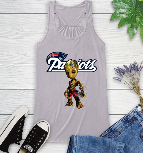 New England Patriots NFL Football Groot Marvel Guardians Of The Galaxy Racerback Tank 5