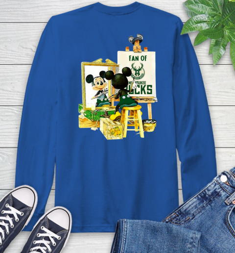 NBA Basketball Milwaukee Bucks Mickey Drawing Shirt 64