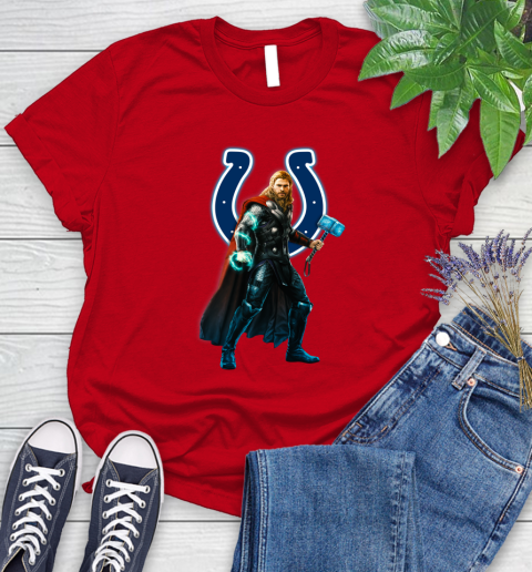 NFL Thor Avengers Endgame Football Indianapolis Colts Women's T-Shirt 9