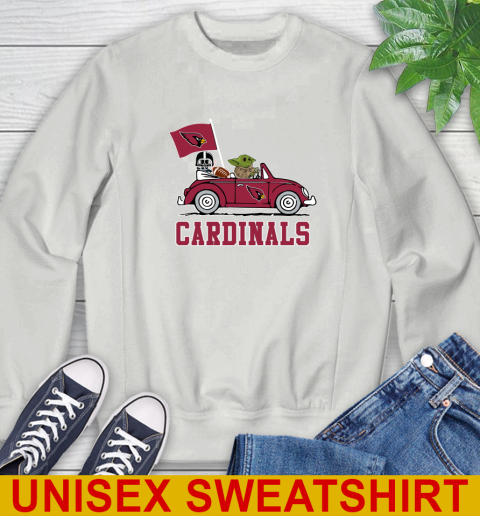 NFL Football Arizona CardinalsDarth Vader Baby Yoda Driving Star Wars Shirt Sweatshirt 5
