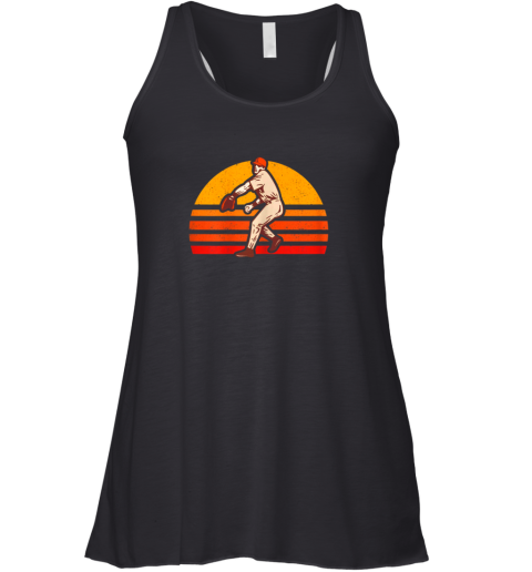 Retro Vintage Baseball Pitcher Gift Baseball Lover Racerback Tank