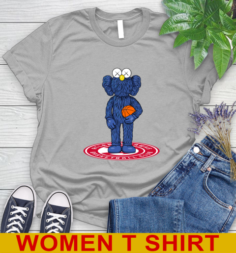 NBA Basketball Atlanta Hawks Kaws Bff Blue Figure Shirt Women's T-Shirt 6 NBA Basketball Atlanta Hawks Kaws Bff Blue Figure Shirt Women's T-Shirt - Image 6