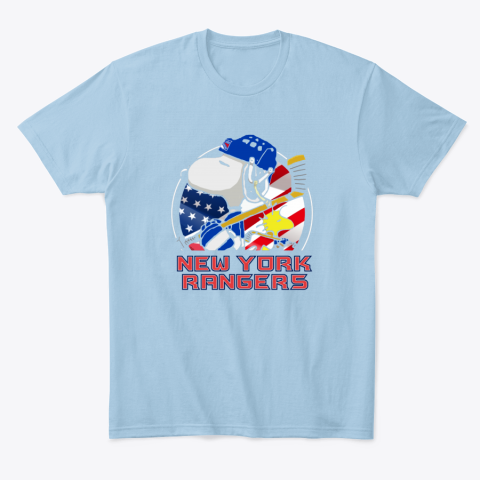 ye7l new york rangersnoopy and woodstock nhl classic t shirt 2 front light blue