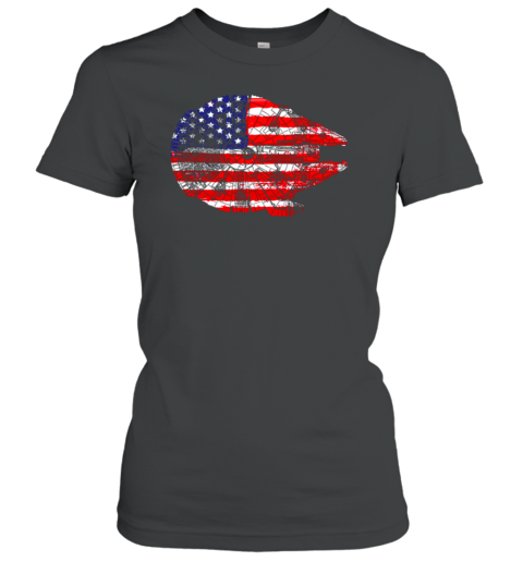 Star Wars The Millennium Falcon American Flag Women's T-Shirt