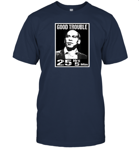 mtzi good trouble corey booker 25 hrs and 5 mins premium classic t shirt 2 front navy