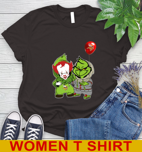 Minnesota Vikings Baby Pennywise Grinch Christmas NFL Football Women's T-Shirt 8