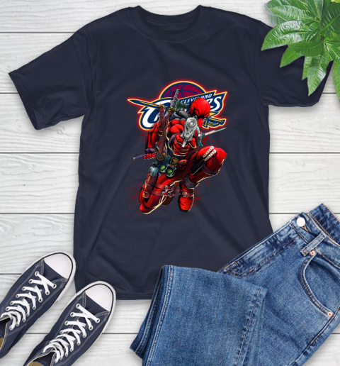 NBA Deadpool Marvel Comics Sports Basketball Cleveland Cavaliers T-Shirt 4
