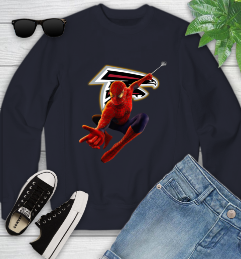 NFL Spider Man Avengers Endgame Football Atlanta Falcons Youth Sweatshirt 3