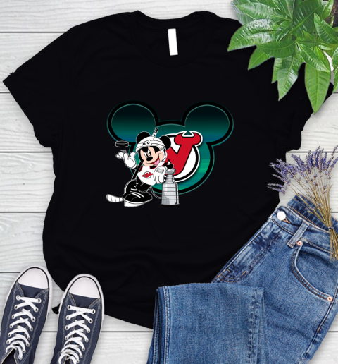 NHL New Jersey Devils Stanley Cup Mickey Mouse Disney Hockey T Shirt Women's T-Shirt 2