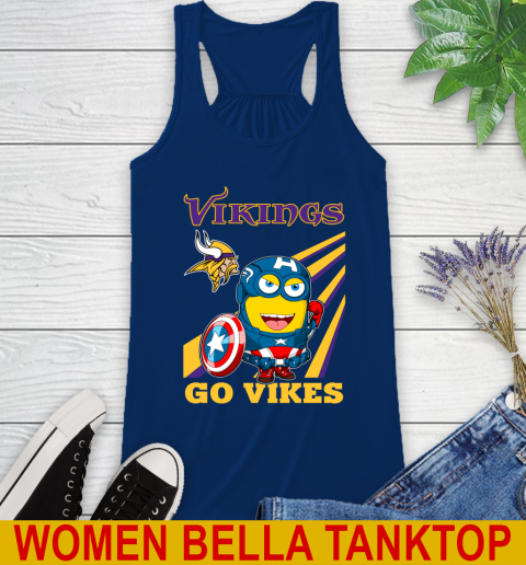 NFL Football Minnesota Vikings Captain America Marvel Avengers Minion Shirt Racerback Tank 7
