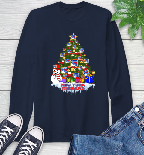 New York Rangers Merry Christmas NHL Hockey Sports Long Sleeve T-Shirt 4