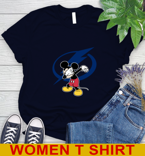 Tampa Bay Lightning NHL Hockey Dabbing Mickey Disney Sports Women's T-Shirt 3