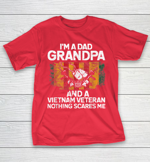 Grandpa Funny Gift Apparel  I'm A Dad Grandpa Vietnam Veteran Fathers Day T-Shirt 9