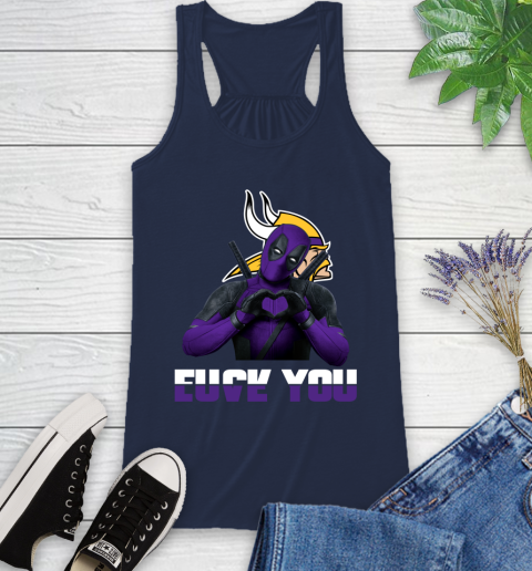 NHL Minnesota Vikings Deadpool Love You Fuck You Football Sports Racerback Tank 9