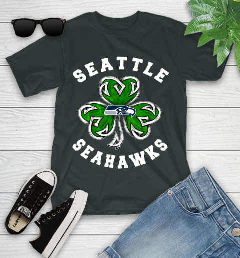 NFL Seattle Seahawks Three Leaf Clover St Patrick's Day Football Sports Youth T-Shirt 6
