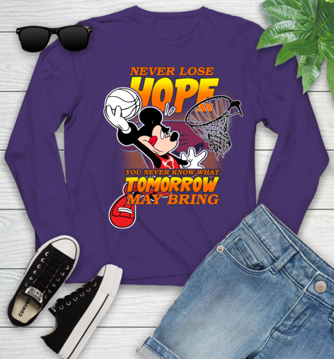 Chicago Bulls NBA Basketball Mickey Disney Never Lose Hope Youth Long Sleeve 4