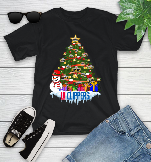 LA Clippers Merry Christmas NBA Basketball Sports Youth T-Shirt 2