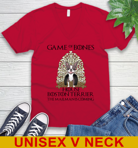 Game of bones house boston terrier dog the mailman is coming tshirt 46
