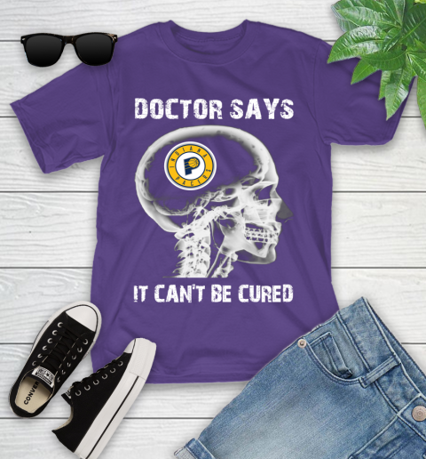 NBA Indiana Pacers Basketball Skull It Can't Be Cured Shirt Youth T-Shirt 3