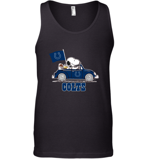 Snoopy And Woodstock Ride The Indianapolis Colts Car NFL Tank Top