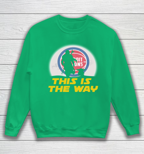 Detroit Pistons NBA Basketball Star Wars Yoda And Mandalorian This Is The Way Sweatshirt 5