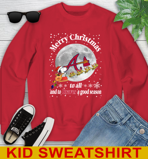 Atlanta Braves Merry Christmas To All And To Braves A Good Season MLB Baseball Sports Youth Sweatshirt 7