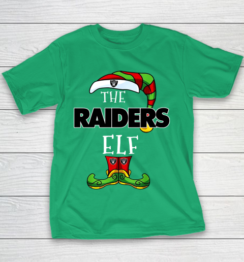 Oakland Raiders Christmas ELF Funny NFL Youth T-Shirt 3