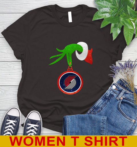 Portland Trail Blazers Grinch Merry Christmas NBA Basketball Women's T-Shirt 8