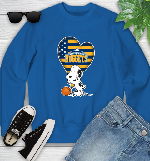 Denver Nuggets NBA Basketball The Peanuts Movie Adorable Snoopy Youth Sweatshirt 8
