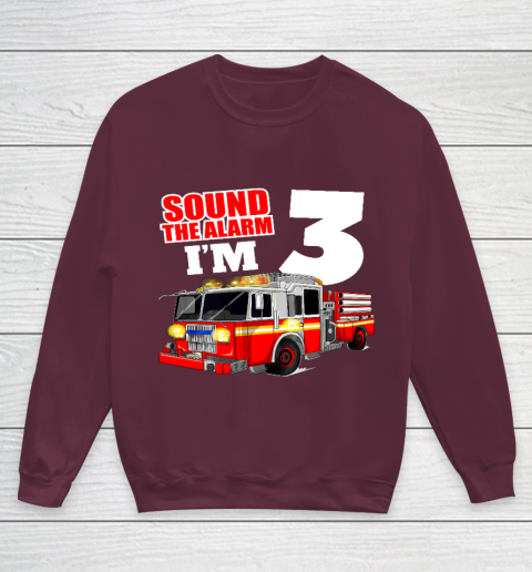 Kids Fire Truck 3rd Birthday T Shirt Boy Firefighter 3 Years Old Youth Sweatshirt 4