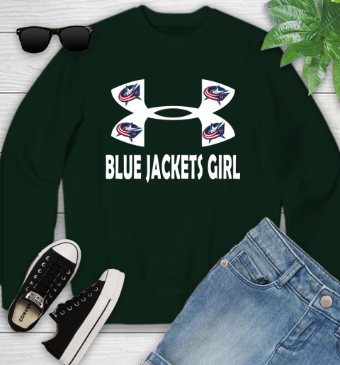 NHL Columbus Blue Jackets Girl Under Armour Hockey Sports Youth Sweatshirt 9
