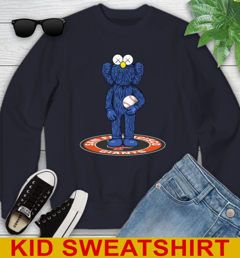 MLB Baseball San Francisco Giants Kaws Bff Blue Figure Shirt Youth Sweatshirt 3