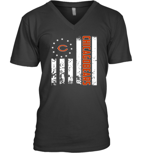 NFL Chicago Bears American Flag V-Neck T-Shirt - Rookbrand