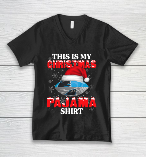 Carolina Panthers This Is My Christmas Pajama Shirt NFL V-Neck T-Shirt