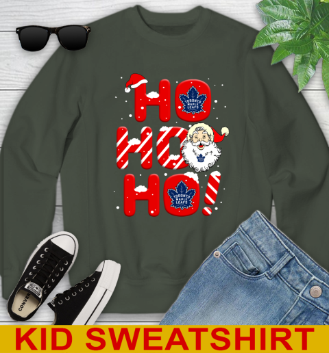 Toronto Maple Leafs NHL Hockey Ho Ho Ho Santa Claus Merry Christmas Shirt Youth Sweatshirt 8