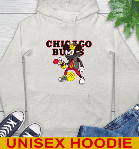 Chicago Bulls NBA Basketball Mickey Peace Sign Sports Hoodie 12