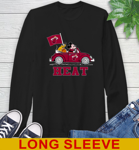 NBA Basketball Miami Heat Pluto Mickey Driving Disney Shirt Long Sleeve T-Shirt 2