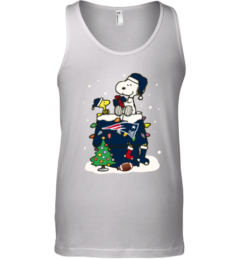 A Happy Christmas With New England Patriots Snoopy Tank Top