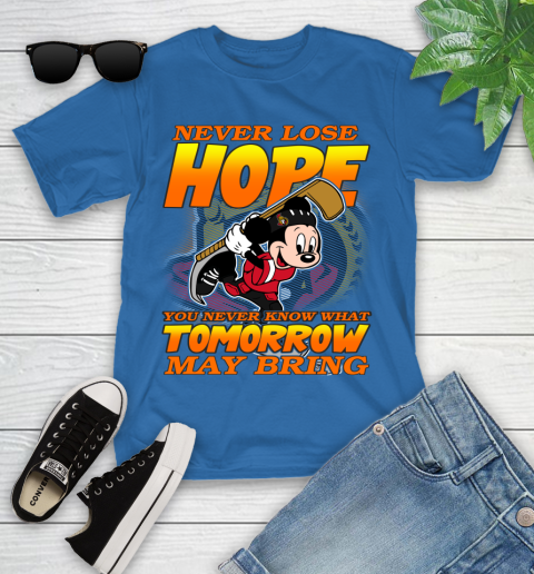 Ottawa Senators NHL Hockey ootball Mickey Disney Never Lose Hope Youth T-Shirt 12