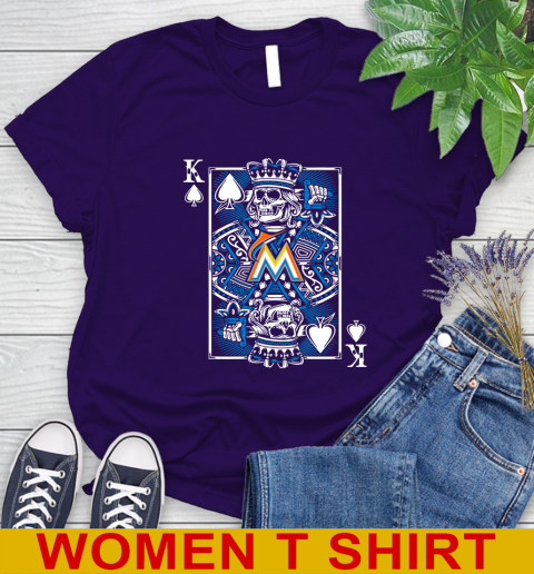 Miami Marlins MLB Baseball The King Of Spades Death Cards Shirt Women's T-Shirt 4