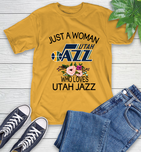 NBA Just A Woman Who Loves Utah Jazz Basketball Sports T-Shirt 2
