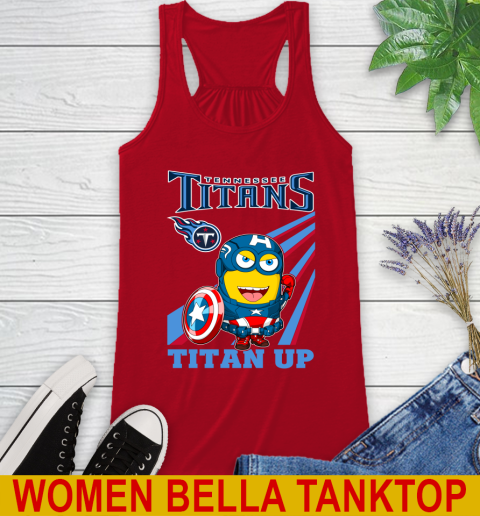 NFL Football Tennessee Titans Captain America Marvel Avengers Minion Titan Up Shirt Racerback Tank 4