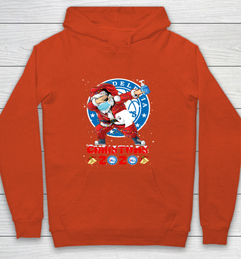 Philadelphia 76ers Funny Santa Claus Dabbing Christmas 2020 NBA Youth Hoodie 3