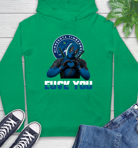 NBA Minnesota Timberwolves Deadpool Love You Fuck You Basketball Sports Hoodie 8