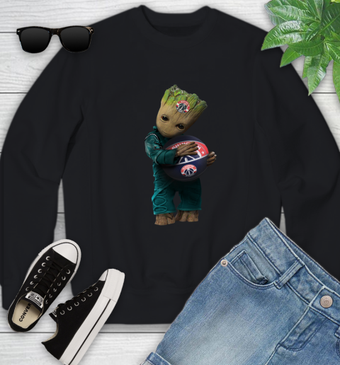 NBA Groot Guardians Of The Galaxy Basketball Sports Washington Wizards Youth Sweatshirt 2
