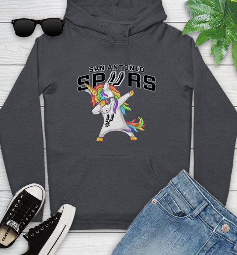 San Antonio Spurs NBA Basketball Funny Unicorn Dabbing Sports Youth Hoodie 8