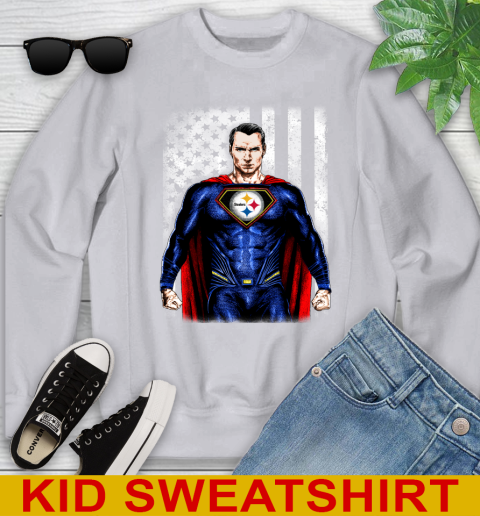 NFL Football Pittsburgh Steelers Superman DC Shirt Youth Sweatshirt 3